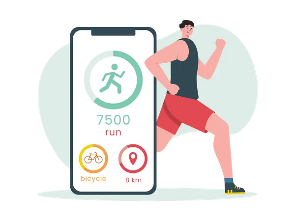 Fitness tracking app  Illustration