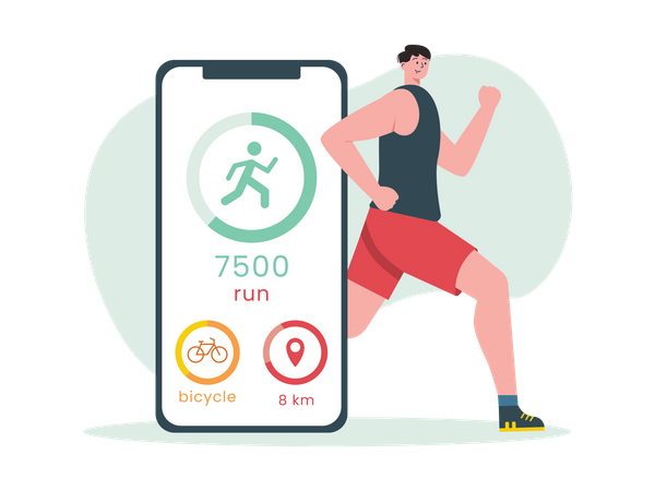 Fitness tracking app  Illustration