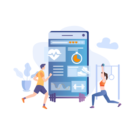 Fitness tracking application  Illustration