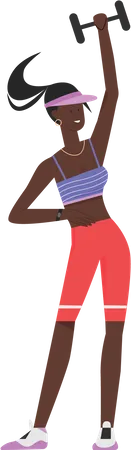 Fitness trainer holding barbell  Illustration