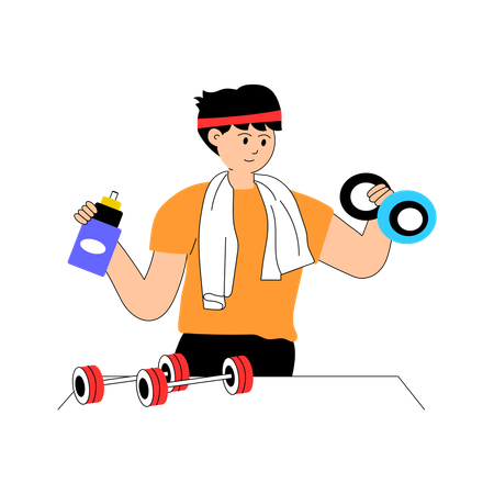 Fitness trainer working at gym  Illustration