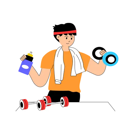 Fitness trainer working at gym  Illustration