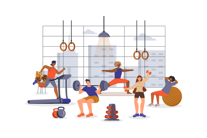 Fitness training  Illustration