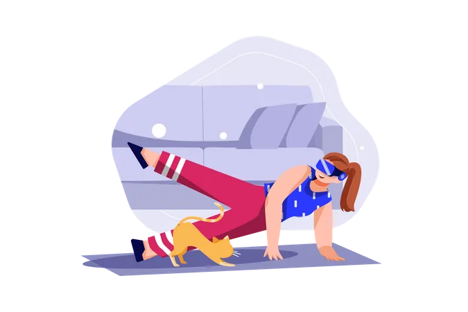 Fitness virtuel utilisant la technologie VR  Illustration