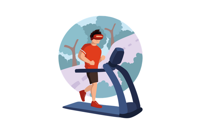 Fitness virtuel utilisant la technologie VR  Illustration