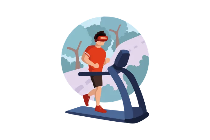 Fitness virtuel utilisant la technologie VR  Illustration