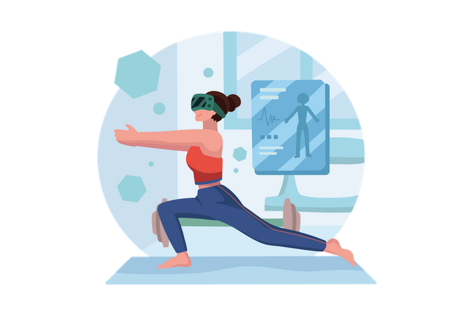 Fitness virtuel utilisant la technologie VR  Illustration