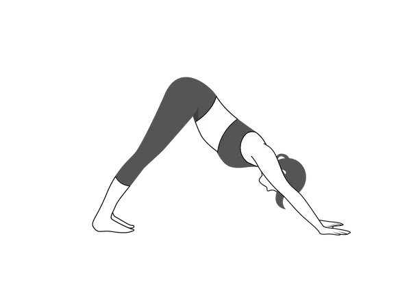 Fitness woman doing Adho Mukha Svanasana  Illustration