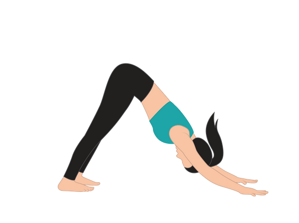 Fitness woman doing Adho Mukha Svanasana  Illustration