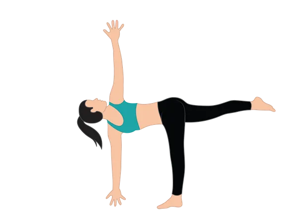 Fitness woman doing Ardha Chandrasana  Illustration