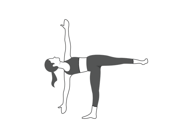 Fitness woman doing Ardha Chandrasana  Illustration