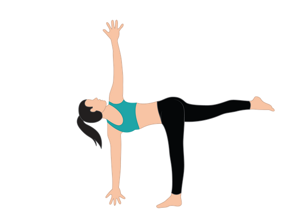 Fitness woman doing Ardha Chandrasana  일러스트레이션