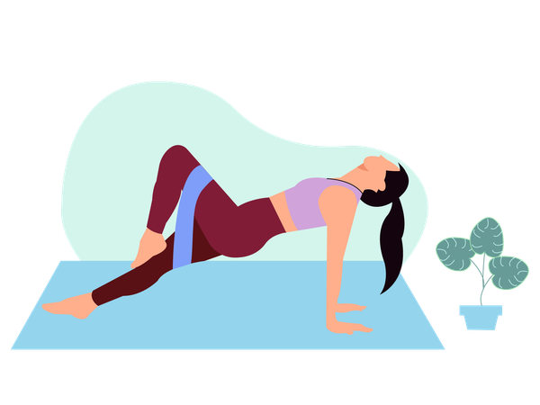 Fitness woman doing body stretching exercise  Illustration