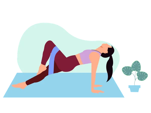 Fitness woman doing body stretching exercise  Illustration