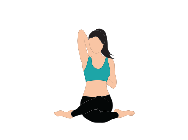 Fitness woman doing Gomukhasana  Illustration