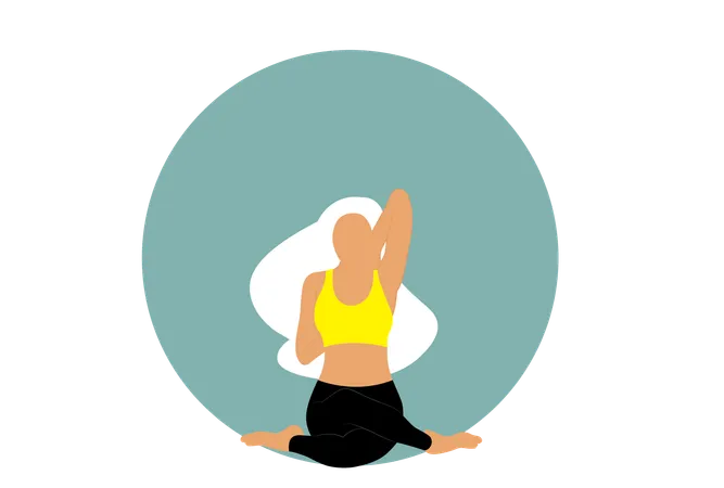 Fitness woman doing Gomukhasana  Illustration