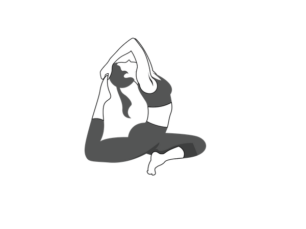 Fitness woman doing Kapotasana  Illustration