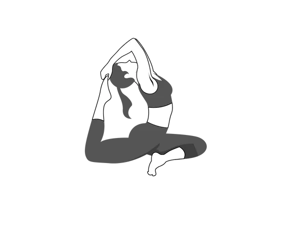 Fitness woman doing Kapotasana  Illustration