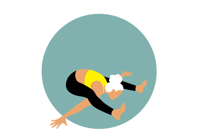 Fitness woman doing Kurmasana  Illustration