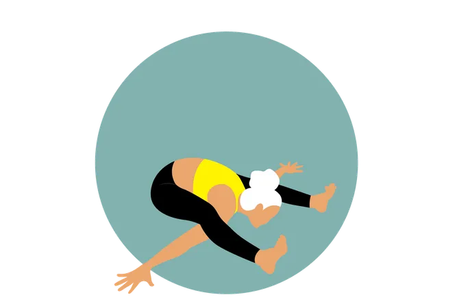 Fitness woman doing Kurmasana  Illustration