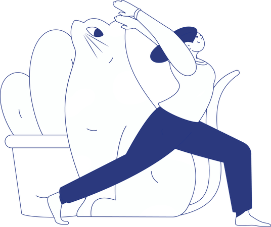Fitness woman doing morning yoga  Illustration