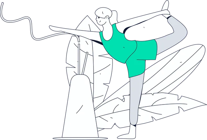 Fitness woman Doing Natrajasana  Illustration