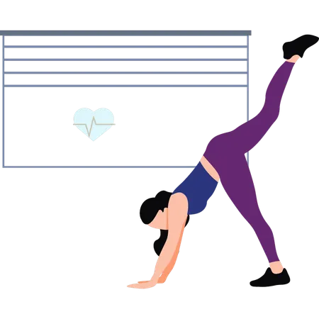 Fitness Woman Doing Yoga  Illustration