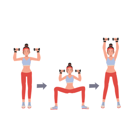 Fitness woman engaging in dumbbell workout to enhance strength and endurance  Illustration