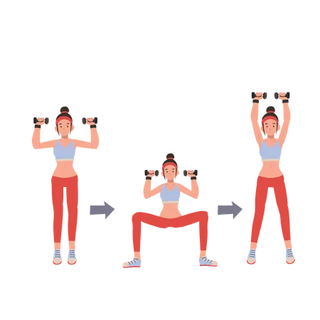 Fitness woman engaging in dumbbell workout to enhance strength and endurance  Illustration