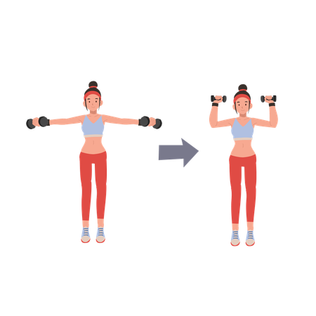 Fitness woman engaging in dumbbell workout to enhance strength and endurance  Illustration