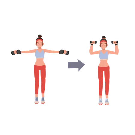 Fitness woman engaging in dumbbell workout to enhance strength and endurance  Illustration