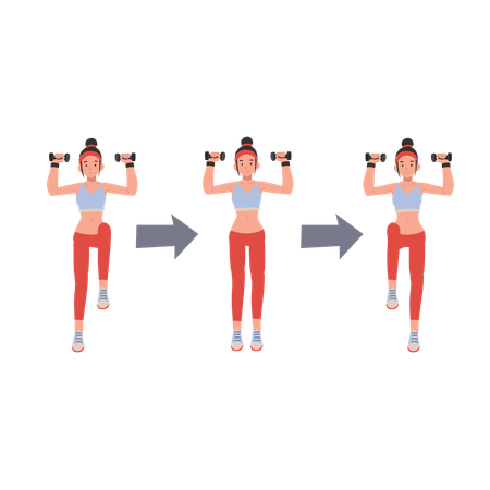 Fitness woman engaging in dumbbell workout to enhance strength and endurance  Illustration