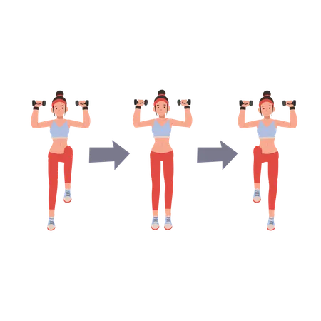 Fitness woman engaging in dumbbell workout to enhance strength and endurance  Illustration