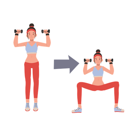 Fitness woman engaging in dumbbell workout to enhance strength and endurance  Illustration