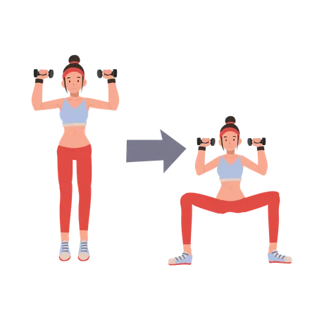 Fitness woman engaging in dumbbell workout to enhance strength and endurance  Illustration
