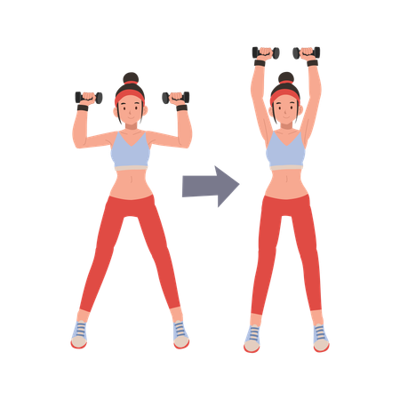 Fitness woman engaging in dumbbell workout to enhance strength and endurance  Illustration