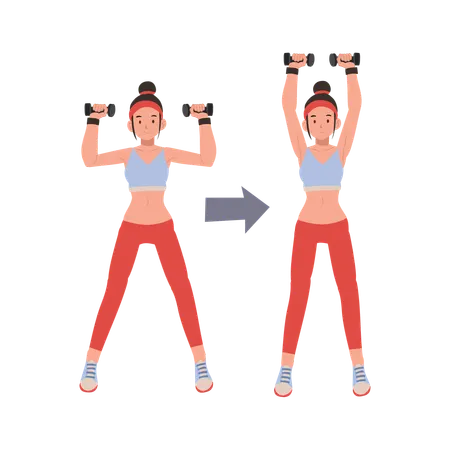 Fitness woman engaging in dumbbell workout to enhance strength and endurance  Illustration