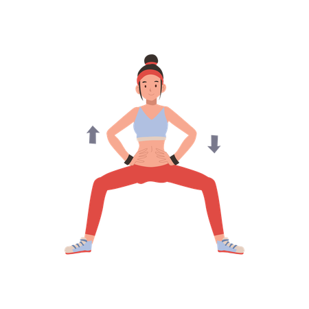 Fitness woman exercising for muscle flexibility yoga and pilates workouts  Illustration
