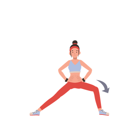 Fitness woman exercising for muscle flexibility yoga and pilates workouts  Illustration