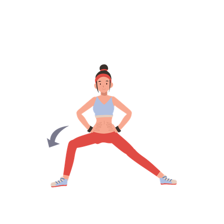 Fitness woman exercising for muscle flexibility yoga and pilates workouts  Illustration