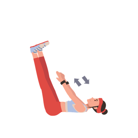 Fitness woman exercising for muscle flexibility yoga and pilates workouts  Illustration