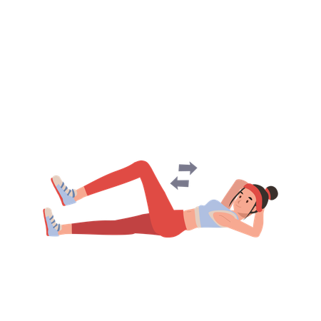 Fitness woman exercising for muscle flexibility yoga and pilates workouts  Illustration