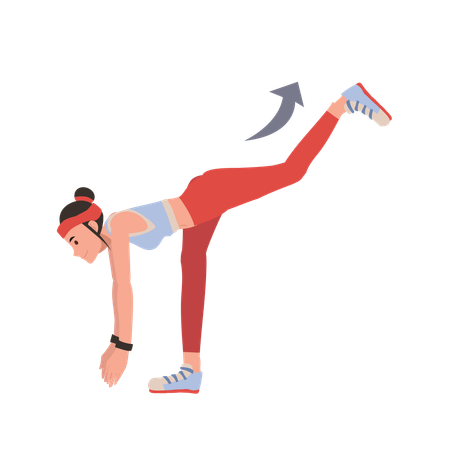 Fitness woman exercising for muscle flexibility yoga and pilates workouts  Illustration
