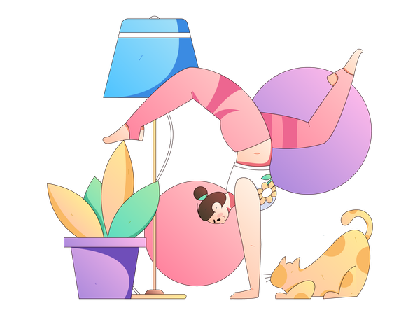 Fitness workout of woman  Illustration
