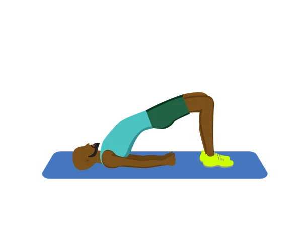 Fitnessman faisant Pilates Bridge Hip  Illustration