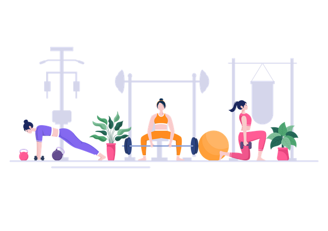 Fitnessstudio-Sitzung  Illustration