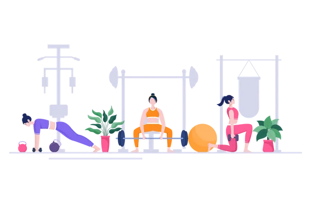 Fitnessstudio-Sitzung  Illustration