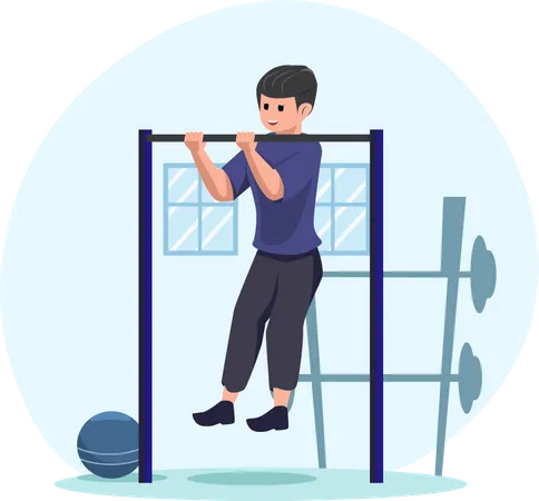 Training im Fitnessstudio  Illustration