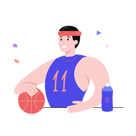 Fitter Basketballspieler  Illustration