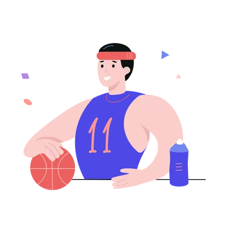 Fitter Basketballspieler  Illustration